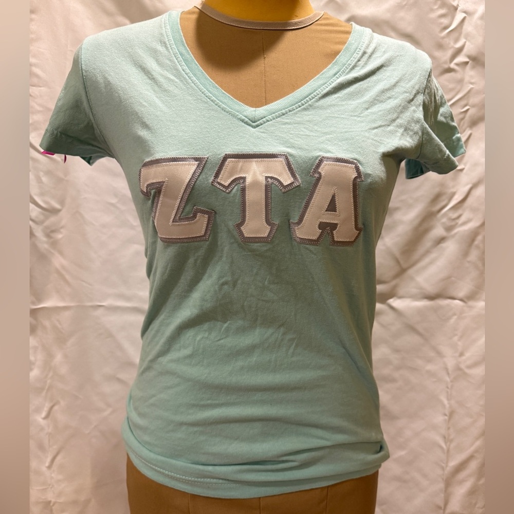 Zeta Tau Alpha sorority stitch letters shirt